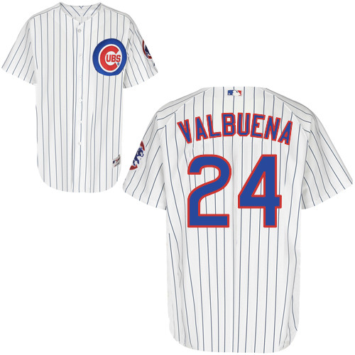 Luis Valbuena #24 MLB Jersey-Chicago Cubs Men's Authentic Home White Cool Base Baseball Jersey